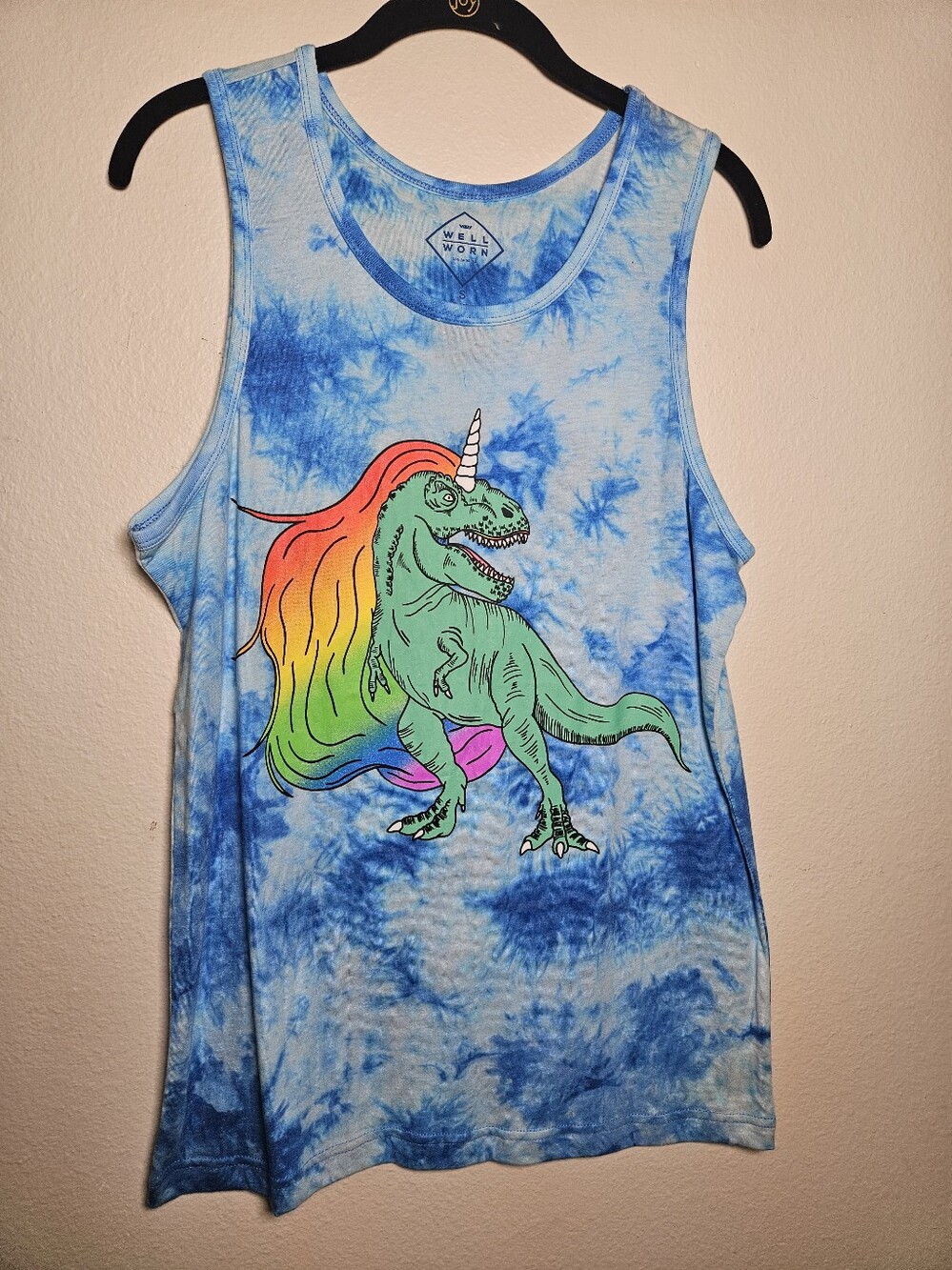 Pride Dinosaur Tie Dye Tank Top Size Small new without tags Brand Well Worn